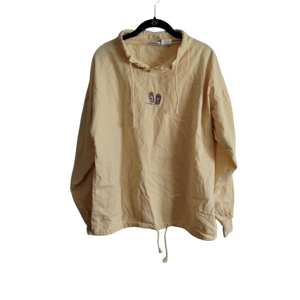 Vintage Sgt.‎ Leisure Maui flip flop yellow draw string cotton pull over